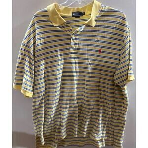 Polo by Ralph Lauren Polo Shirt Men 3XB Multi Striped Short Sleeve High Low Slit